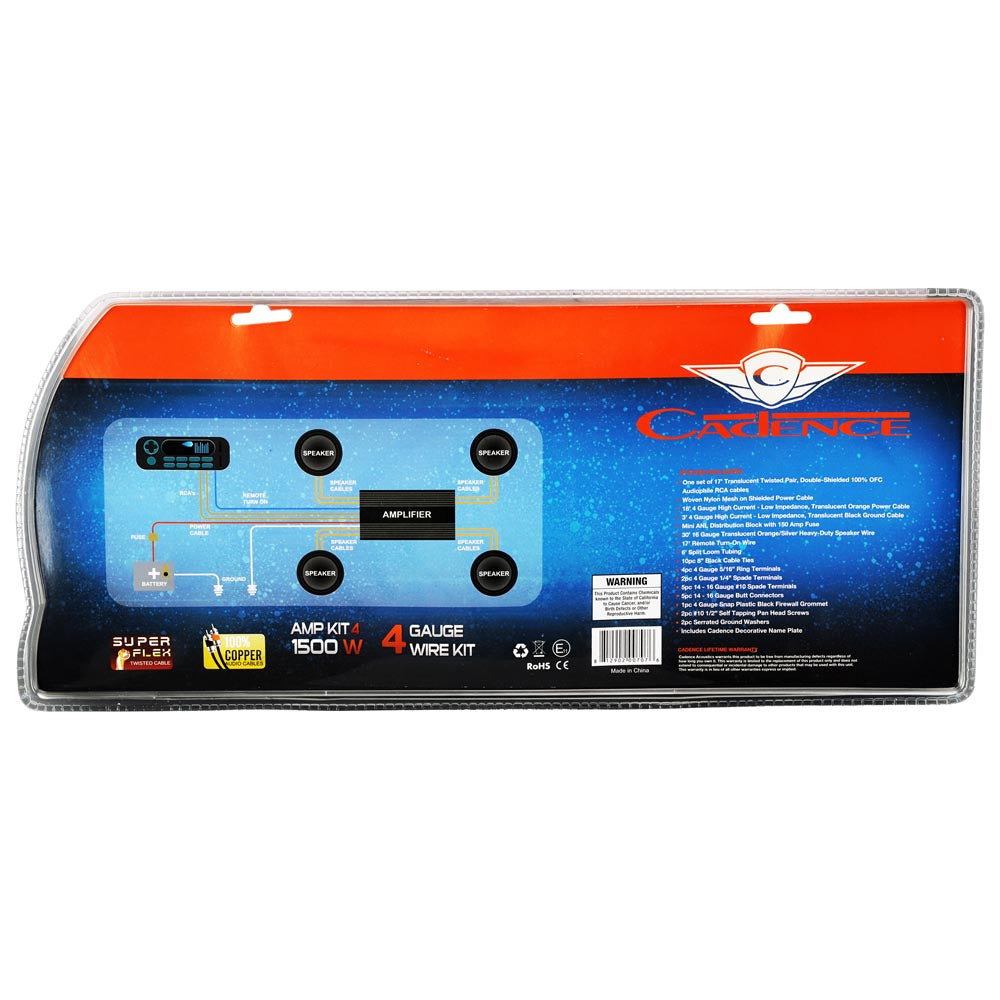Cadence AMPKIT4 4 Gauge Amplifier Installation Kit